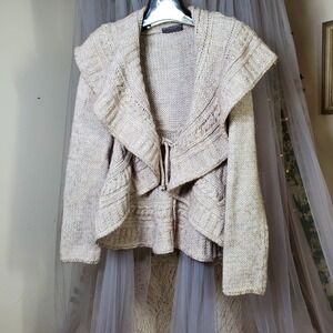 Anthropologie Elsamanda Women's L Shawl Collar Cardigan Wool Alpaca Cottagecore
